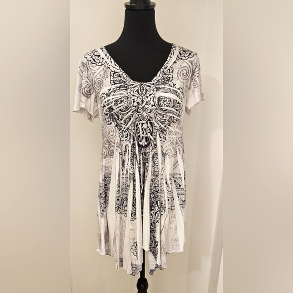 Style & Co Women’s Graphic Fringe Top - Size M
